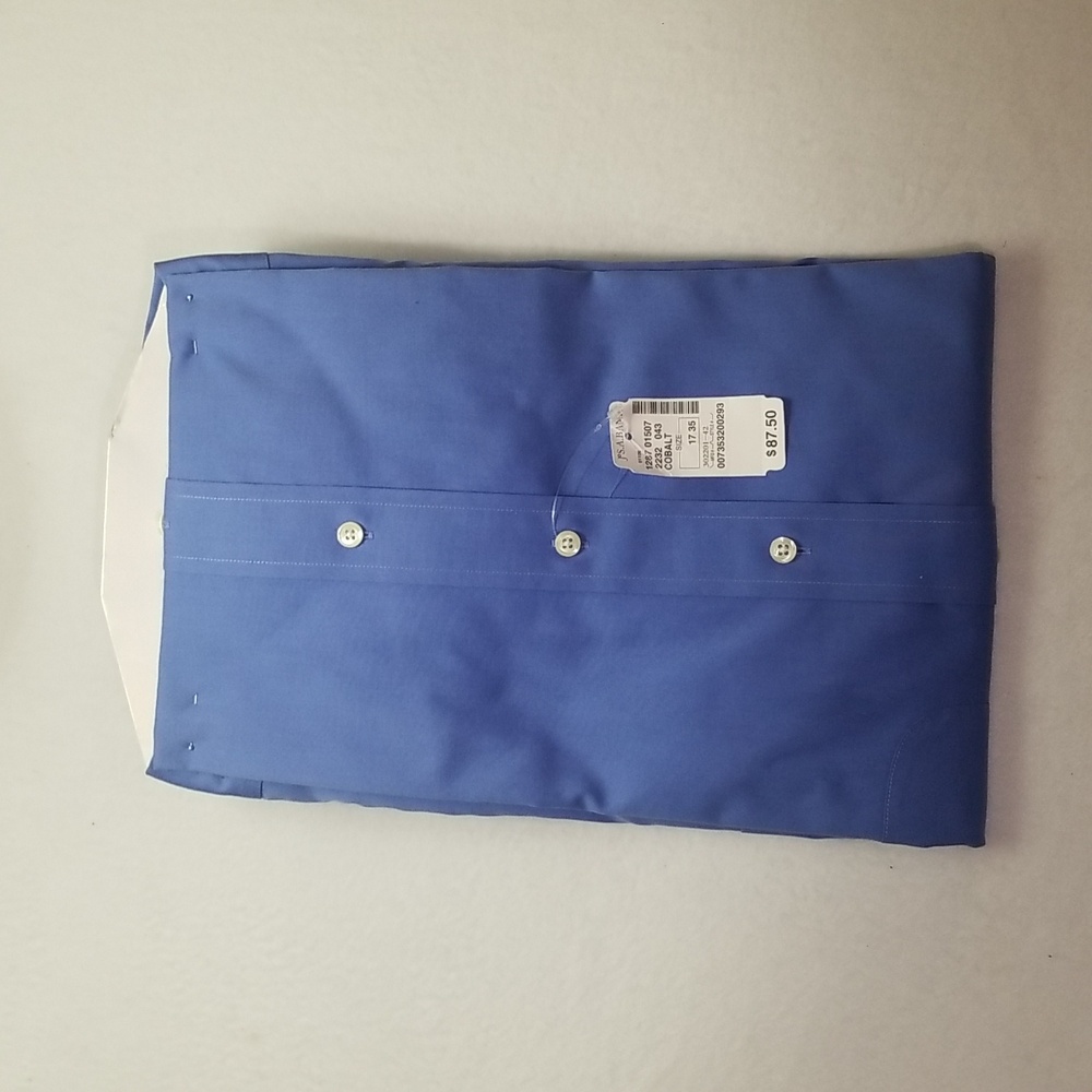 Jos. A. Bank 17-35 Colbalt Blue Travellers Collection Button Down Shirt - Picture 4 of 4
